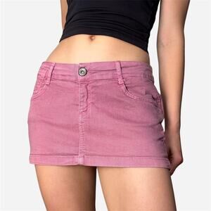 Pink denim micro mini jean skirt size 8 by TRF